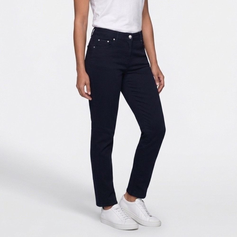 Chams Jeans Denim Pants Women 12 Black Sequin Embellished Straight Leg